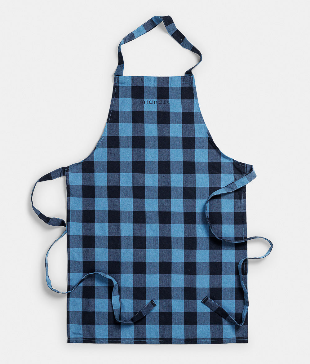 Apron checked blue