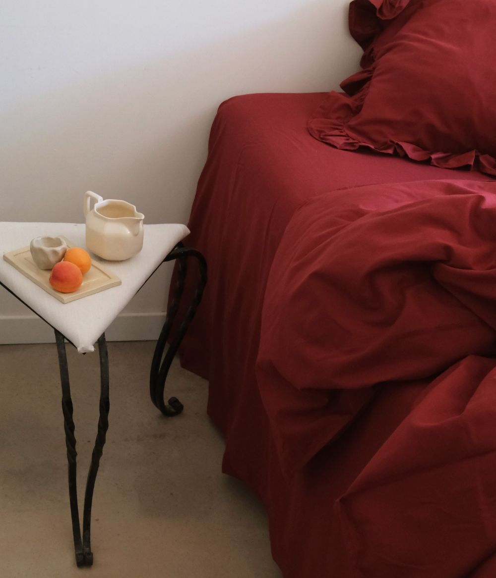 Frill pillow case Cherry