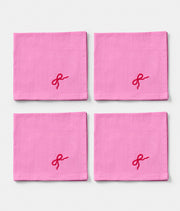 Napkin 4 pcs Pink Bow