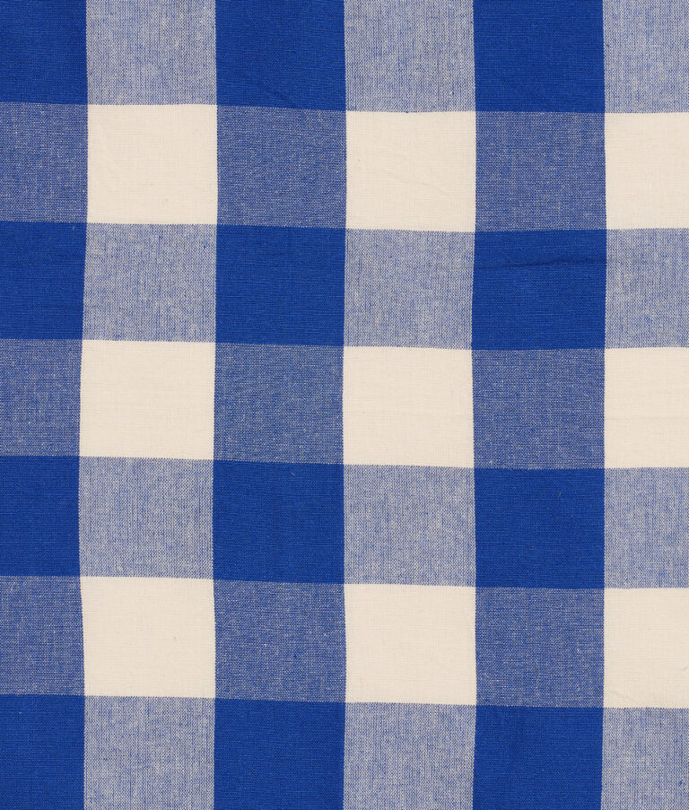 Blue gingham tablecloth
