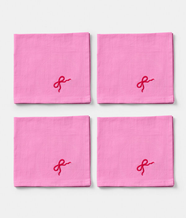Napkin 4 pcs Pink Bow (Pre-order)