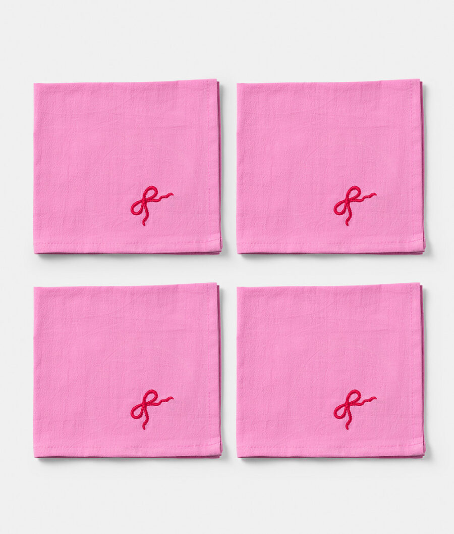 Napkin 4 pcs Pink Bow (Pre-order)