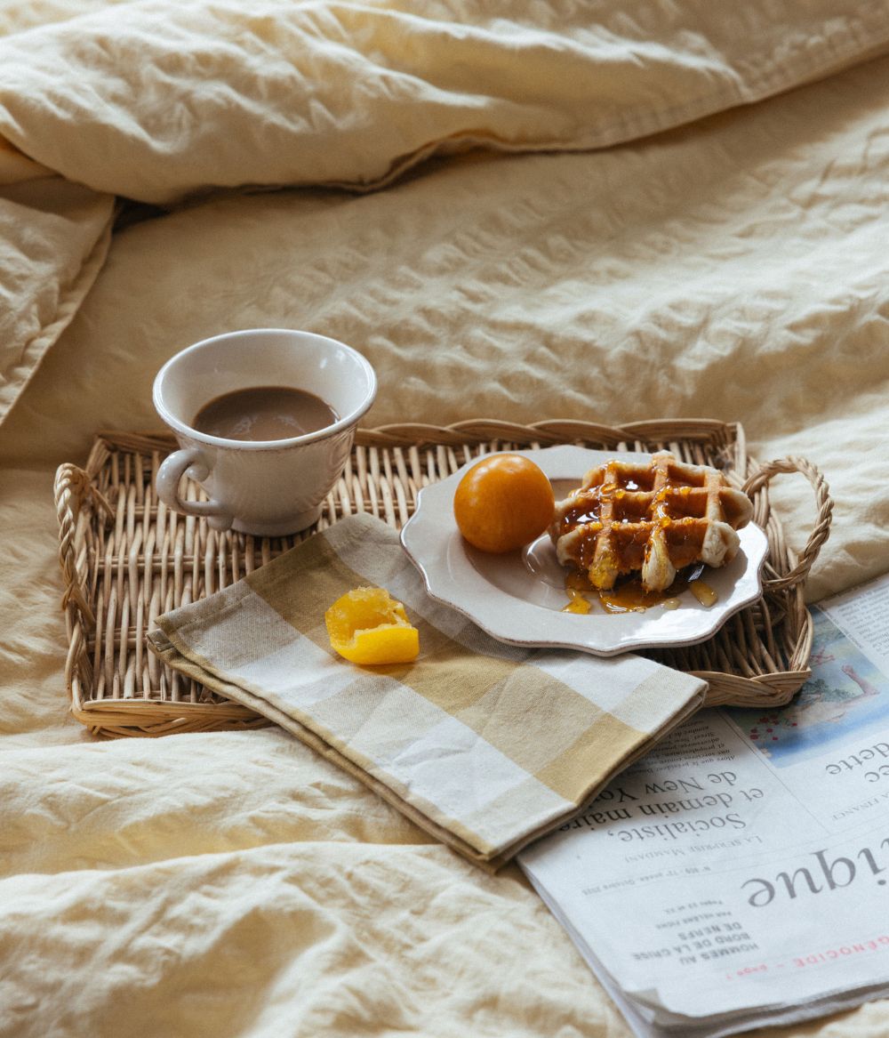 Midnatt Bedding Brie Yellos Seersucker 6
